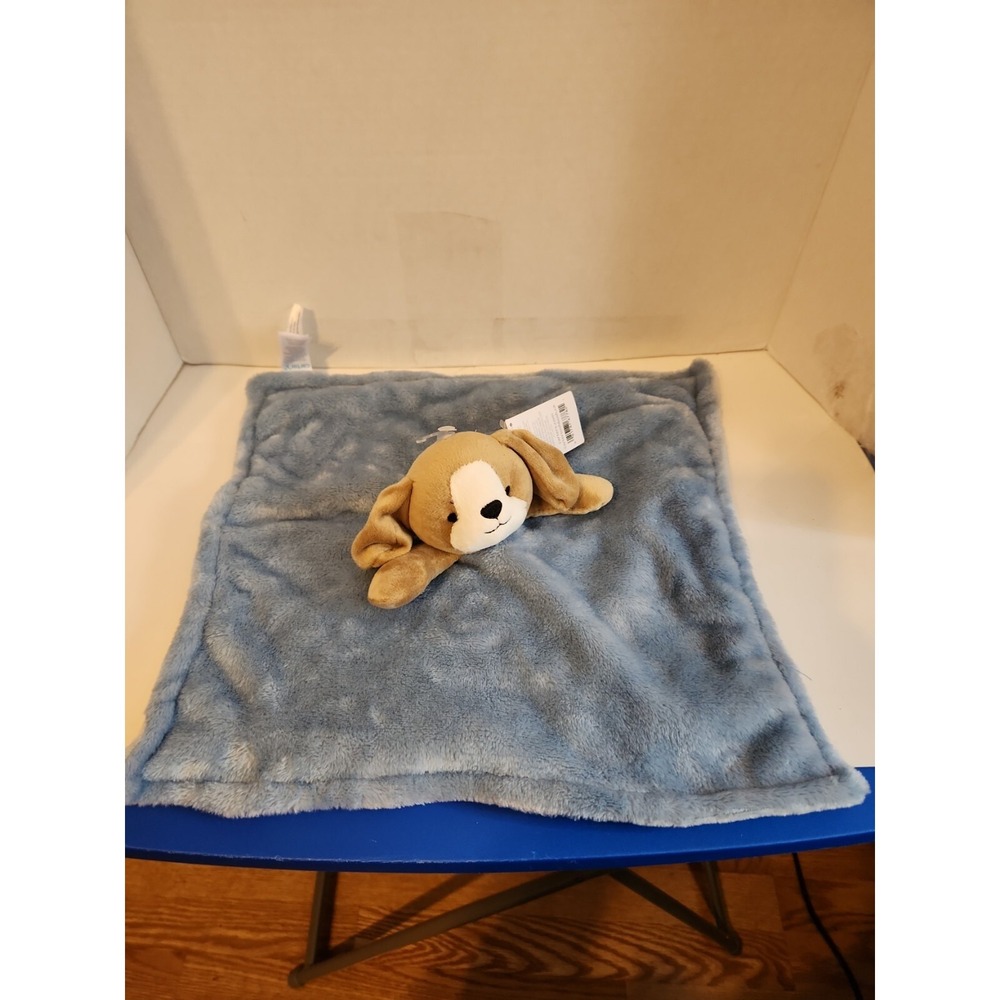 Lovey Carter's Blue Brown‎ Puppy Dog Security Blanket  Baby Boy Soft  New